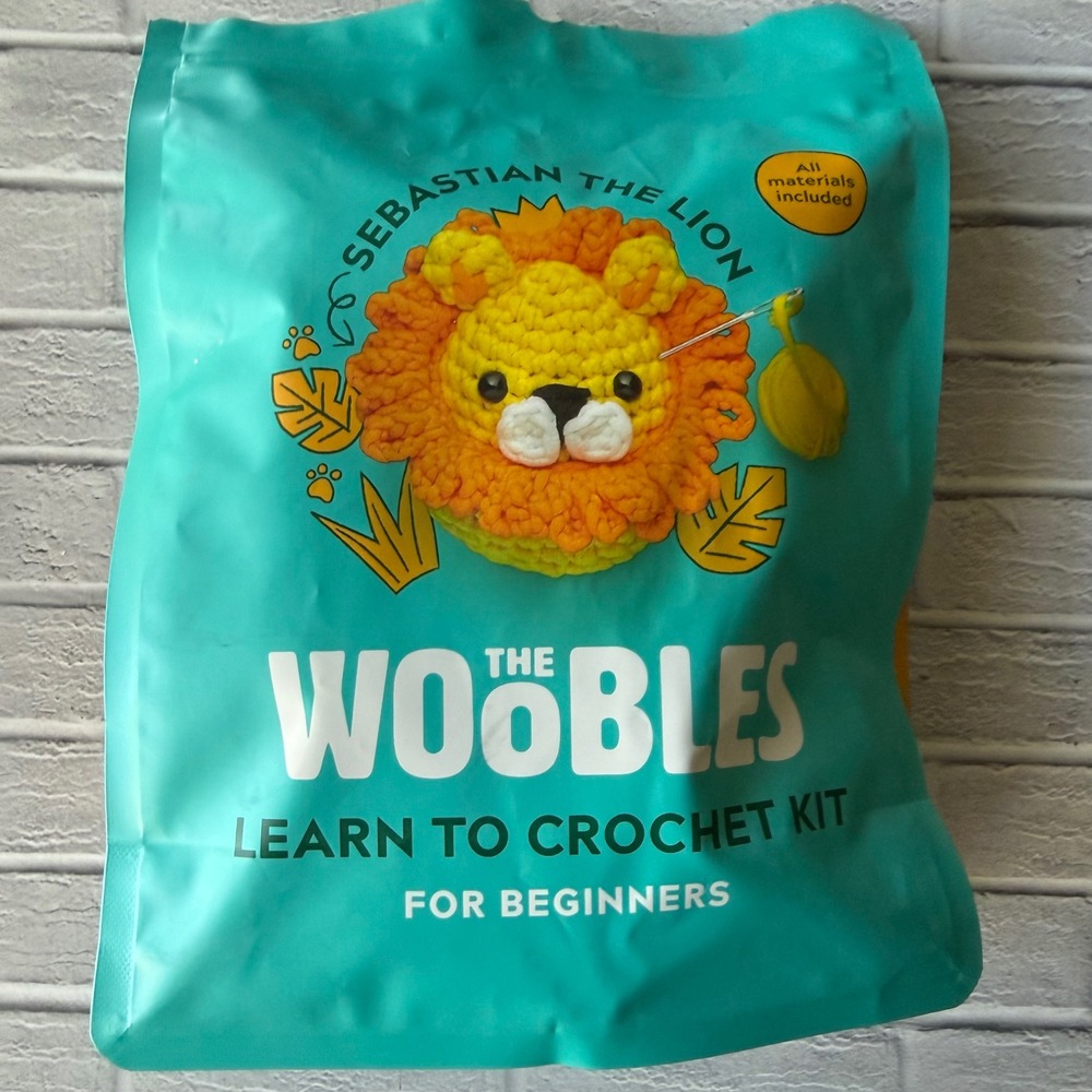 The Woobles Sebastian the Lion Learn to Crochet Kit for Beginners New Open Box